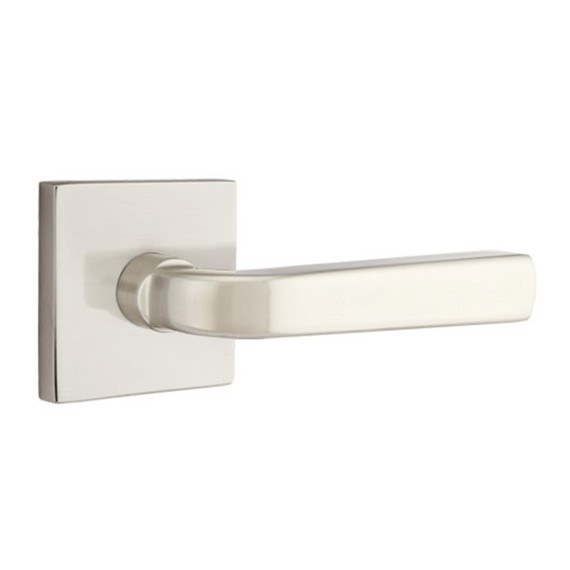 Emtek 5210-SIO-US15 Sion Door Lever Privacy Set With Square Rosette Satin Nickel