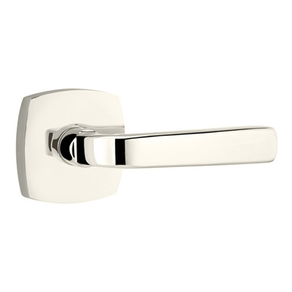 Emtek 5326-SIO-US14 Sion Door Lever Privacy Set With Urban Modern Rosette Polished Nickel
