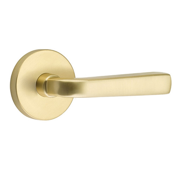 Emtek 5057-SIO-US4 Sion Door Lever Dummy Set With Modern Rosette Satin Brass