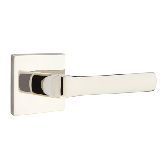 Emtek 5110-SPN-US14 Spencer Door Lever Passage Set With Square Rosette Polished Nickel