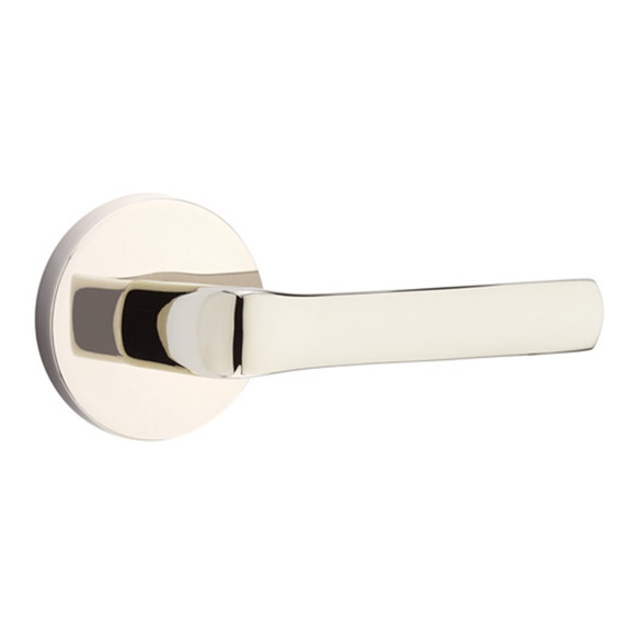 Emtek 5209-SPN-US14 Spencer Door Lever Privacy Set With Disk Rosette Polished Nickel