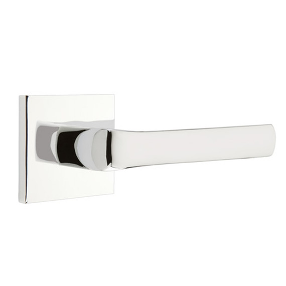 Emtek 5210-SPN-US26 Spencer Door Lever Privacy Set With Square Rosette Polished Chrome