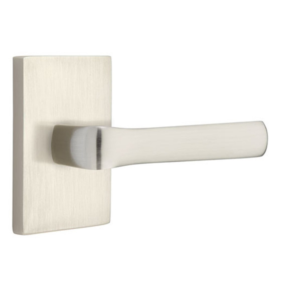 Emtek 5212-SPN-US15 Spencer Door Lever Privacy Set With Modern Rectangular Rosette Satin Nickel