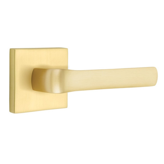 Emtek 5050-SPN-US4 Spencer Door Lever Dummy Set With Square Rosette Satin Brass