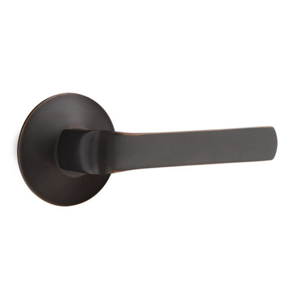 Emtek 5057-SPN-US10B Spencer Door Lever Dummy Set With Modern Rosette Oil Rubbed Bronze