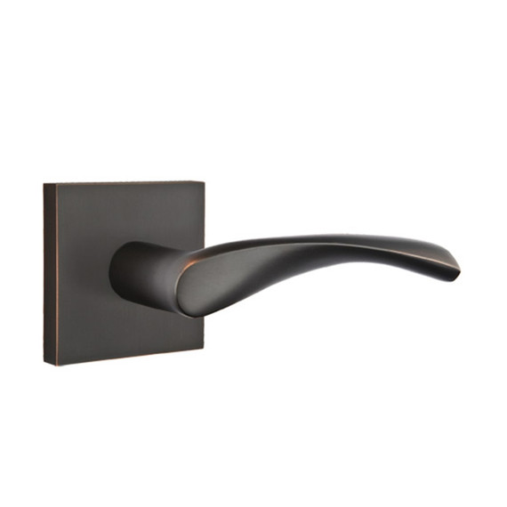 Emtek 5110-TRT-US10B Triton Door Lever Passage Set With Square Rosette Oil Rubbed Bronze