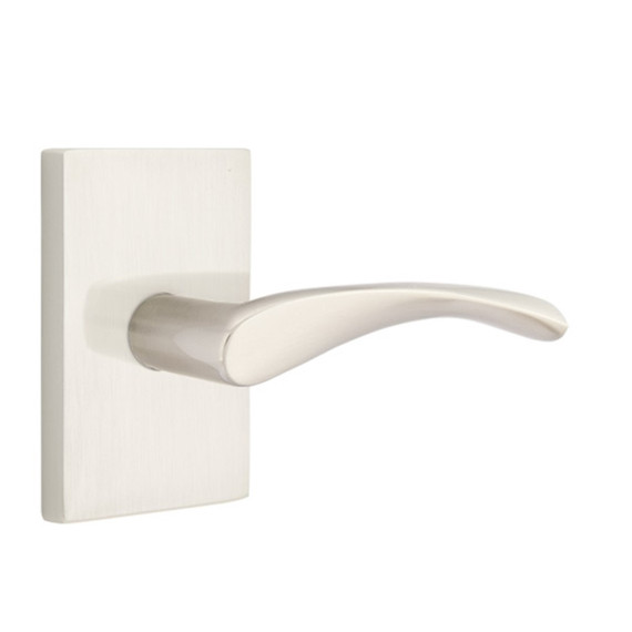 Emtek 5207-TRT-US15 Triton Door Lever Privacy Set With Modern Rosette Satin Nickel