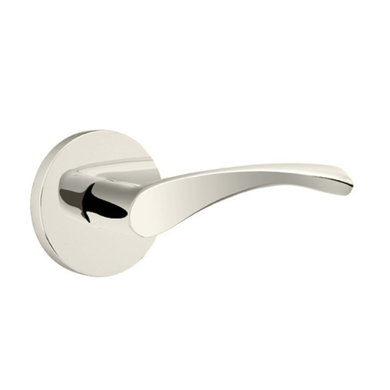 Emtek 5209-TRT-US14 Triton Door Lever Privacy Set With Disk Rosette Polished Nickel