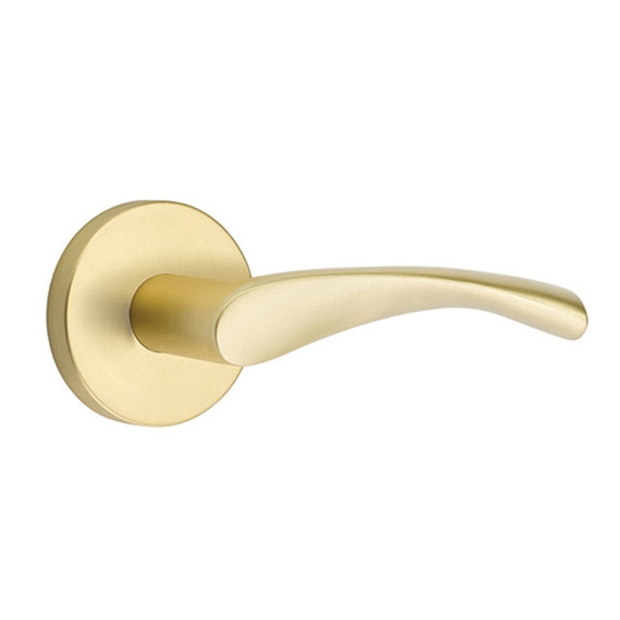 Emtek 5209-TRT-US4 Triton Door Lever Privacy Set With Disk Rosette Satin Brass