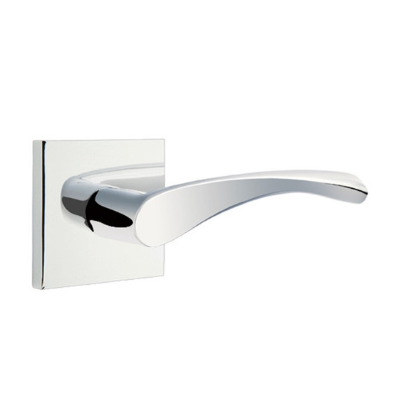 Emtek 5210-TRT-US26 Triton Door Lever Privacy Set With Square Rosette Polished Chrome
