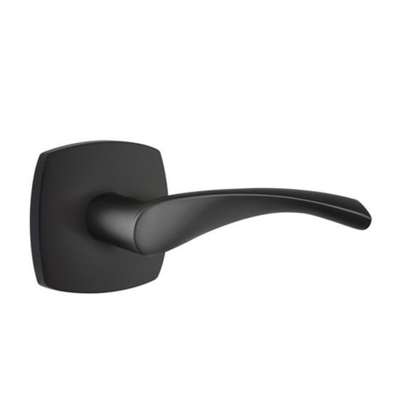 Emtek 5316-TRT-US19 Triton Door Lever Passage Set With Urban Modern Rosette Flat Black