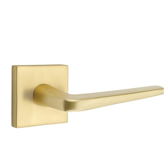 Emtek 5110-ATN-US4 Athena Door Lever Passage Set With Square Rosette Satin Brass