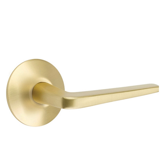 Emtek 5207-ATN-US4 Athena Door Lever Privacy Set With Modern Rosette Satin Brass