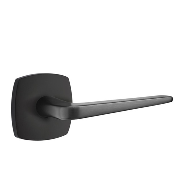 Emtek 5326-ATN-US19 Athena Door Lever Privacy Set With Urban Modern Rosette Flat Black