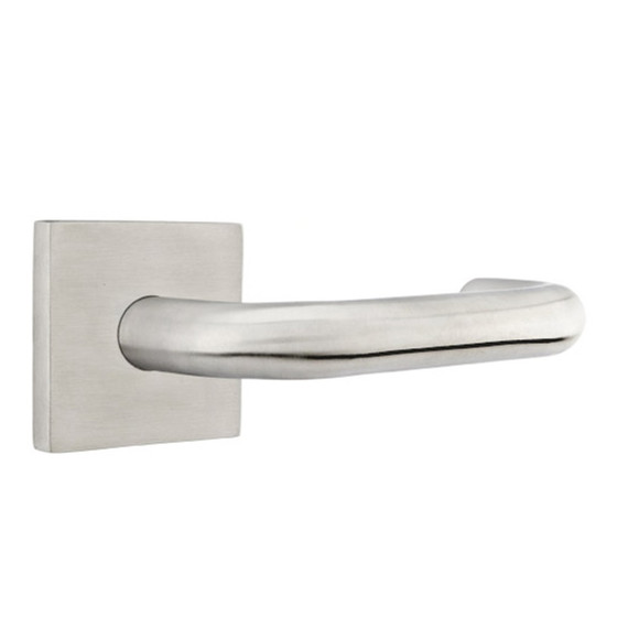 Emtek S30003-CO-SS Cologne Door Lever Dummy Set With Stainless Steel Square Rosette Brushed Stainless Steel