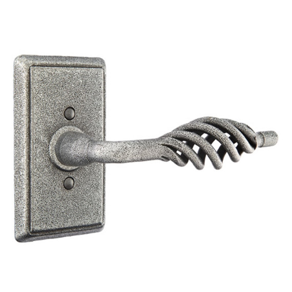 Emtek 7053-L-SWS Lafayette Door Lever Dummy Set With Wrought Steel #3 Rosette Satin Steel