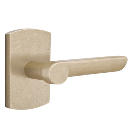 Emtek 7100-AR-TWB Aurora Sandcast Bronze Door Lever Passage Set With #4 Rosette Tumbled White Bronze