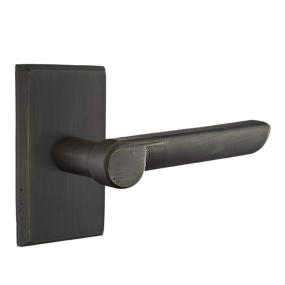 Emtek 7104-AR-MB Aurora Sandcast Bronze Door Lever Passage Set With #3 Rosette Medium Bronze
