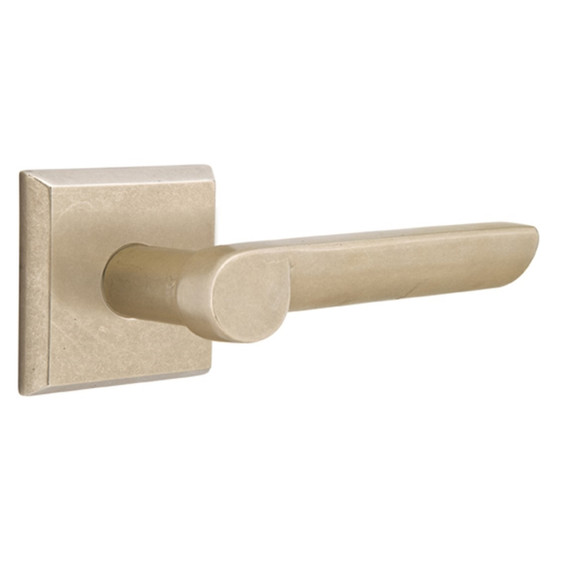 Emtek 7111-AR-TWB Aurora Sandcast Bronze Door Lever Passage Set With #6 Rosette Tumbled White Bronze