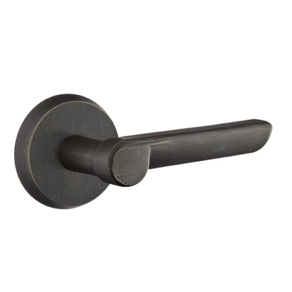 Emtek 7206-AR-MB Aurora Sandcast Bronze Door Lever Privacy Set With #2 Rosette Medium Bronze
