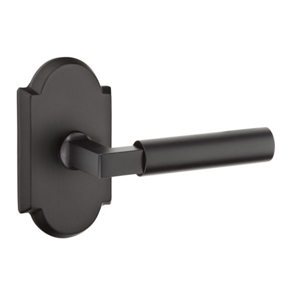 Emtek 7058-BR-FB Bryce Sandcast Bronze Door Lever Dummy Set With #1 Rosette Flat Black Bronze