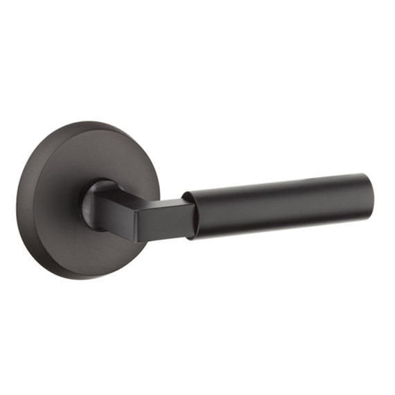 Emtek 7106-BR-FB Bryce Sandcast Bronze Door Lever Passage Set With #2 Rosette Flat Black Bronze