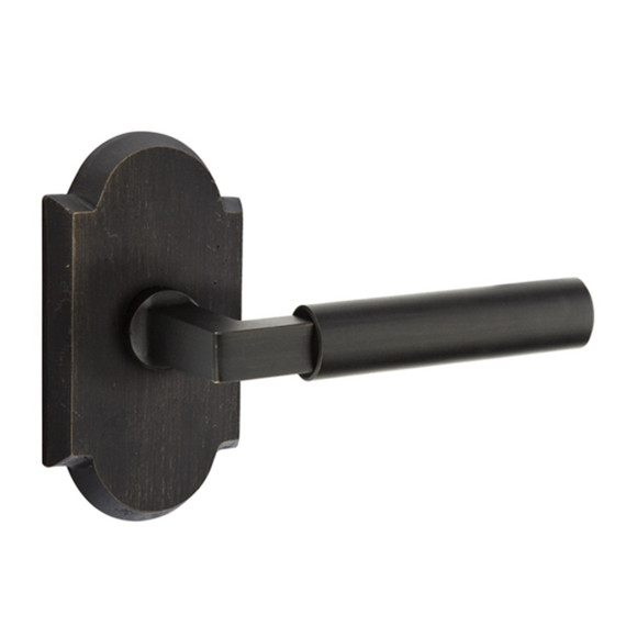 Emtek 7108-BR-MB Bryce Sandcast Bronze Door Lever Passage Set With #1 Rosette Medium Bronze