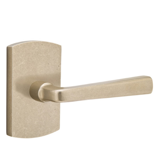 Emtek 7050-CR-TWB Cimarron Sandcast Bronze Door Lever Dummy Set With #4 Rosette Tumbled White Bronze