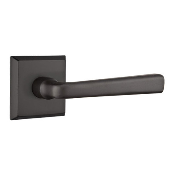 Emtek 7061-CR-FB Cimarron Sandcast Bronze Door Lever Dummy Set With #6 Rosette Flat Black Bronze