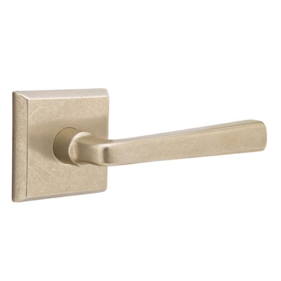 Emtek 7061-CR-TWB Cimarron Sandcast Bronze Door Lever Dummy Set With #6 Rosette Tumbled White Bronze