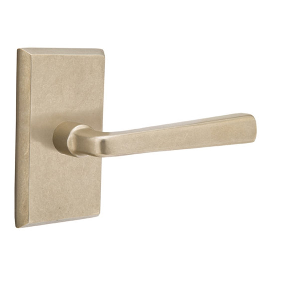 Emtek 7104-CR-TWB Cimarron Sandcast Bronze Door Lever Passage Set With #3 Rosette Tumbled White Bronze
