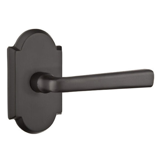 Emtek 7108-CR-FB Cimarron Sandcast Bronze Door Lever Passage Set With #1 Rosette Flat Black Bronze