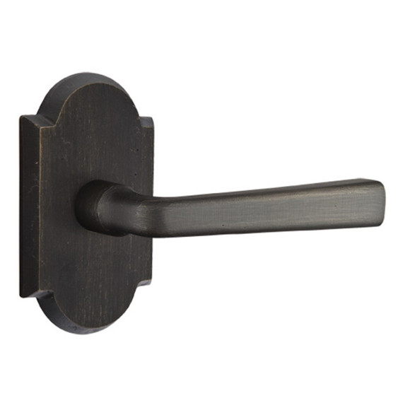 Emtek 7208-CR-MB Cimarron Sandcast Bronze Door Lever Privacy Set With #1 Rosette Medium Bronze