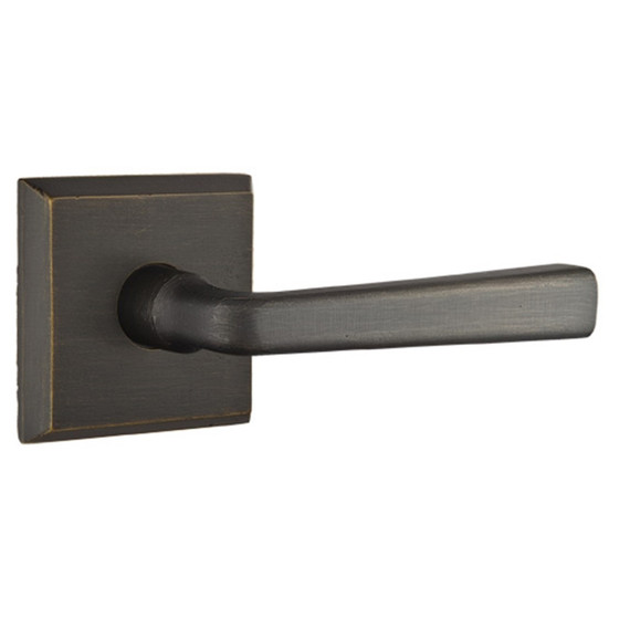 Emtek 7211-CR-MB Cimarron Sandcast Bronze Door Lever Privacy Set With #6 Rosette Medium Bronze