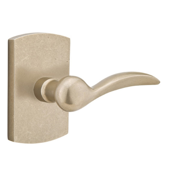 Emtek 7100-D-TWB Durango Sandcast Bronze Door Lever Passage Set With #4 Rosette Tumbled White Bronze
