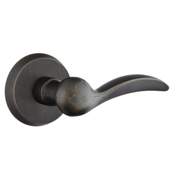 Emtek 7106-D-MB Durango Sandcast Bronze Door Lever Passage Set With #2 Rosette Medium Bronze
