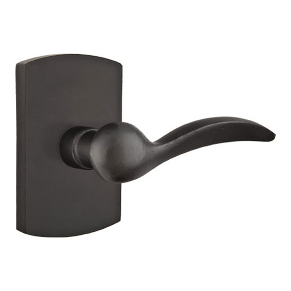 Emtek 7200-D-FB Durango Sandcast Bronze Door Lever Privacy Set With #4 Rosette Flat Black Bronze