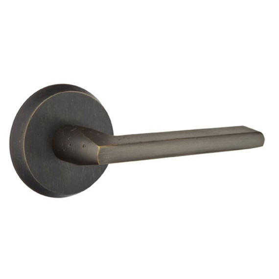 Emtek 7056-LR-MB Lariat Sandcast Bronze Door Lever Dummy Set With #2 Rosette Medium Bronze