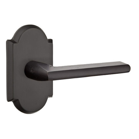 Emtek 7058-LR-FB Lariat Sandcast Bronze Door Lever Dummy Set With #1 Rosette Flat Black Bronze