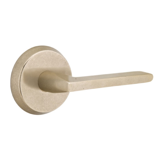 Emtek 7106-LR-TWB Lariat Sandcast Bronze Door Lever Passage Set With #2 Rosette Tumbled White Bronze