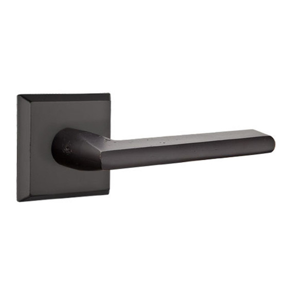 Emtek 7111-LR-FB Lariat Sandcast Bronze Door Lever Passage Set With #6 Rosette Flat Black Bronze