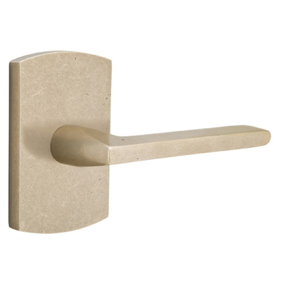 Emtek 7200-LR-TWB Lariat Sandcast Bronze Door Lever Privacy Set With #4 Rosette Tumbled White Bronze