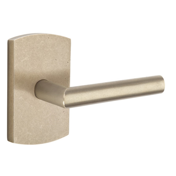 Emtek 7100-MA-TWB Mariposa Sandcast Bronze Door Lever Passage Set With #4 Rosette Tumbled White Bronze