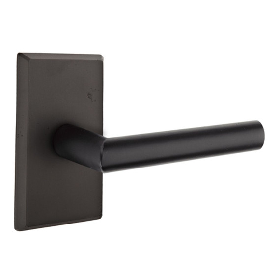 Emtek 7104-MA-FB Mariposa Sandcast Bronze Door Lever Passage Set With #3 Rosette Flat Black Bronze
