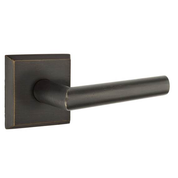 Emtek 7211-MA-MB Mariposa Sandcast Bronze Door Lever Privacy Set With #6 Rosette Medium Bronze