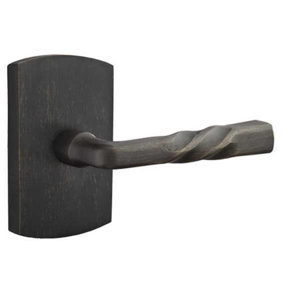 Emtek 7100-MT-MB Montrose Sandcast Bronze Door Lever Passage Set With #4 Rosette Medium Bronze