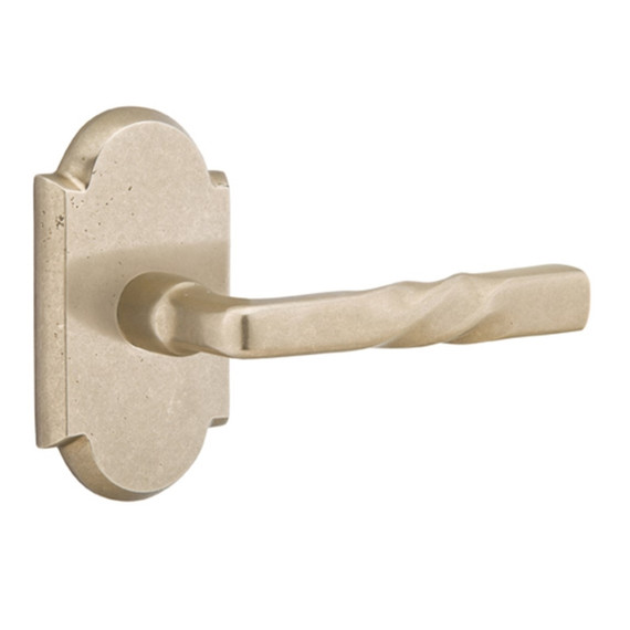 Emtek 7108-MT-TWB Montrose Sandcast Bronze Door Lever Passage Set With #1 Rosette Tumbled White Bronze