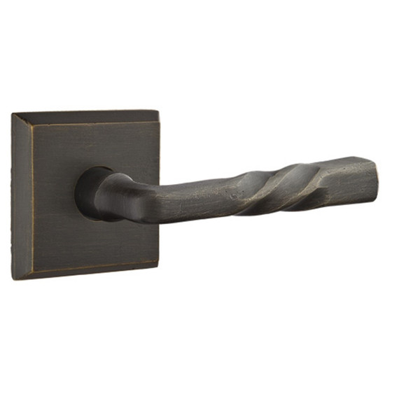 Emtek 7111-MT-MB Montrose Sandcast Bronze Door Lever Passage Set With #6 Rosette Medium Bronze