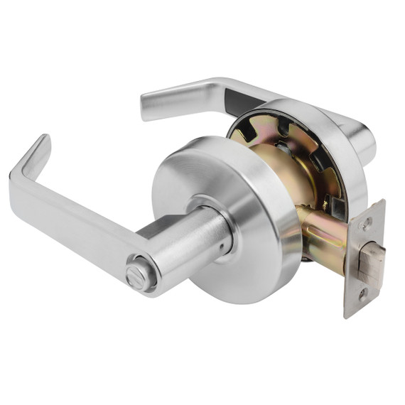 Dynasty Hardware AUG-20-26D Grade 2 Commercial Duty Privacy Lever, ADA, Satin Chrome Finish