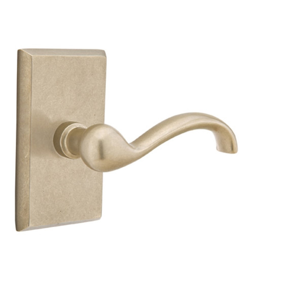 Emtek 7054-TT-TWB Teton Sandcast Bronze Door Lever Dummy Set With #3 Rosette Tumbled White Bronze